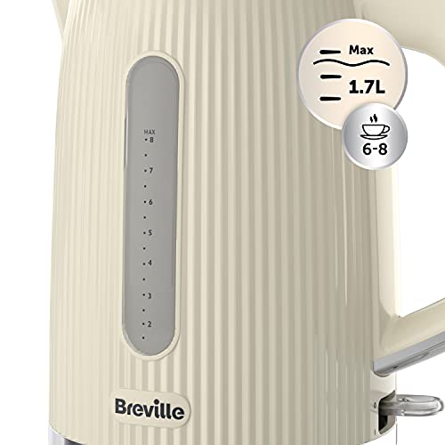 Breville Bold Vanilla Cream Electric Kettle | 1.7L | 3kW Fast Boil | Cream & Silver Chrome [VKT223]