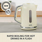 Breville Bold Vanilla Cream Electric Kettle | 1.7L | 3kW Fast Boil | Cream & Silver Chrome [VKT223]