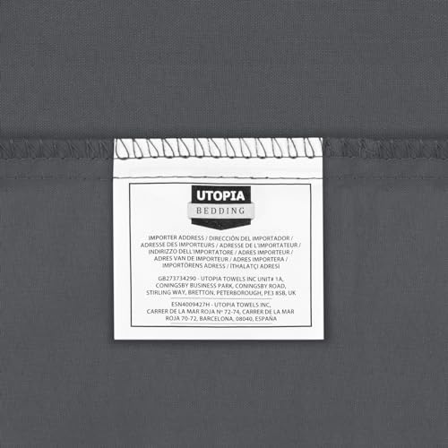 Utopia Bedding Duvet Cover Double - Soft Microfibre Polyester - Bedding Quilt Cover Set, with Pillow cases (Grey)