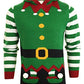 Xact Men's Novelty Hooded Christmas Jumper (Elf - Green) L