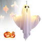 Halloween Decor Scary Hanging Lighted Ghost, 2024 New Halloween Ornaments Spooky Outdoor, Ghost Lights Glowing for Halloween Tree Decorations (1, White)