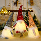 2 Pack Sequin Christmas Gnomes Plush with LED Lighting Beard, Handmade Swedish Tomte Santa Scandinavian Figurine Nordic Plush Elf Doll Gnome Ornaments Christmas Decorations Home Decor Gifts