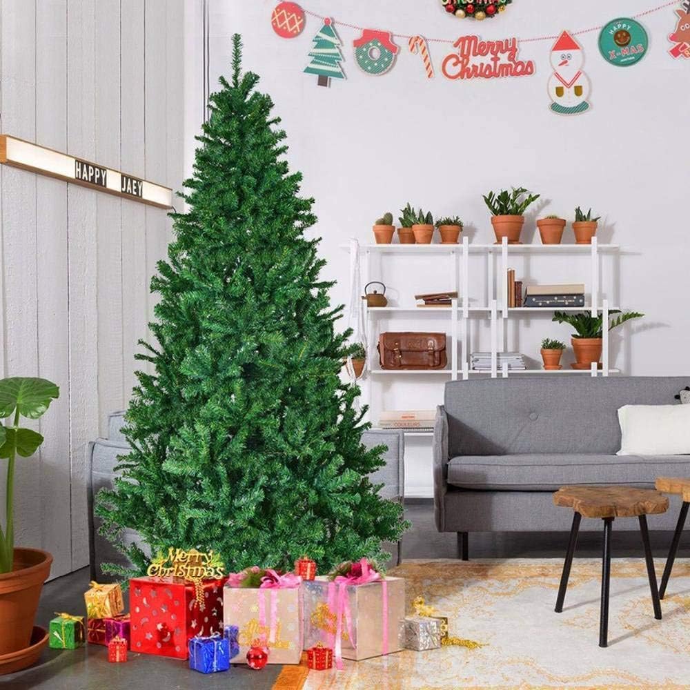 SHATCHI Alaskan Pine Black/Green/White Christmas Bushy Looking Artificial Tree with Metal Stand Xmas Home Décor, PVC, 6Ft/180CM