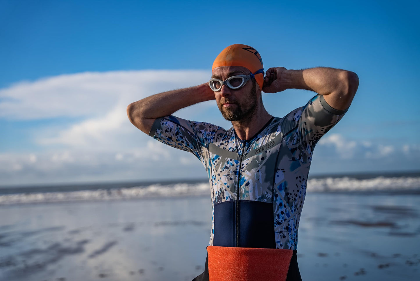 ZONE3 Men's and Women's Silicone Swim Cap - 48g (Orange)