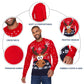 NOROZE Men's Moose Merry Christmas Jumper Xmas Reindeer Elf Football FC Novelty Pullover (M, XMoose Red)