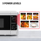 TOSHIBA 20 Liter 800W Manual Control Solo Small Microwave, Compact with 5 Power Levels, Automatic Defrost Function, Perfect for 9'' pizza, Clock and Timer, Easy Clean, White- MM-MM20P(WH)