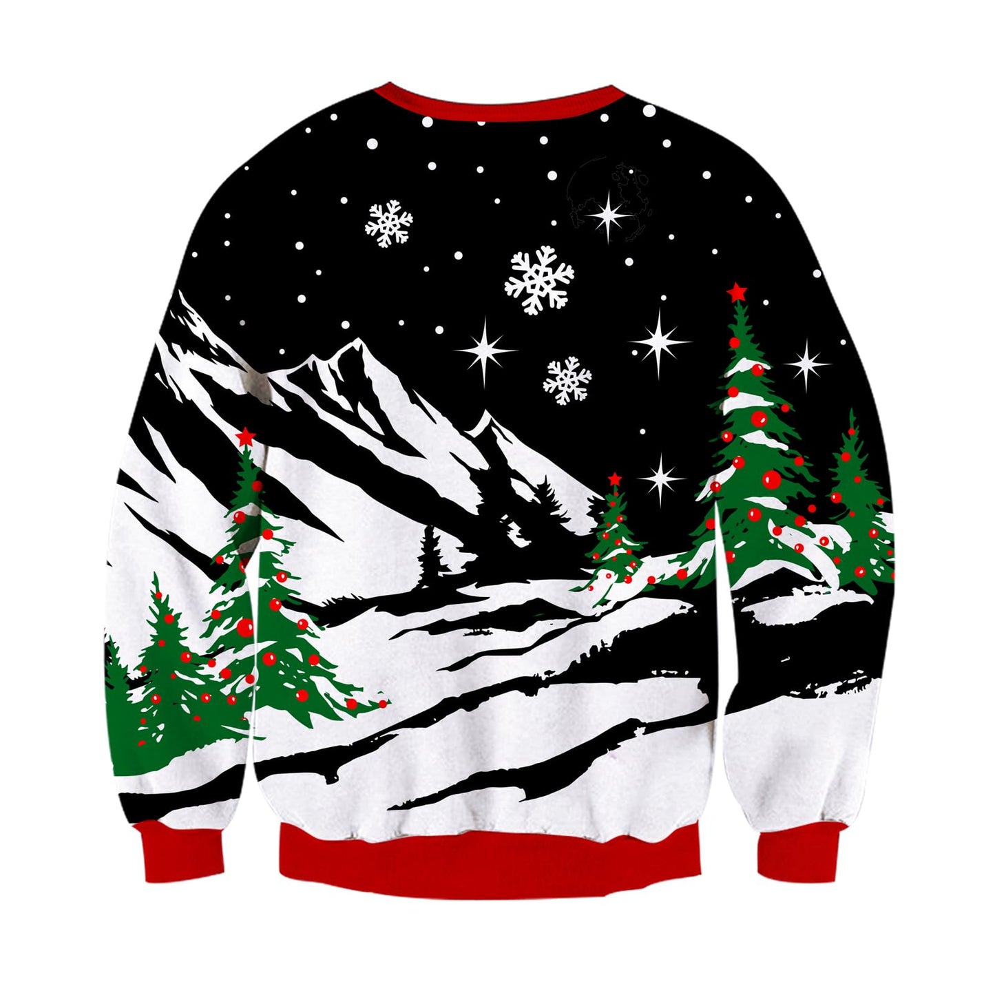 TUONROAD Mens Light Up Christmas Sweater Santa Claus Print Womens Ugly LED Xmas Sweater Crew Neck Ugliest Snowman Jumper Pullover XXL