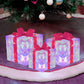 Christmas Decoration Christmas Glowing Decoration Gift,Ornament With Bow Christmas,Light Up Present Boxes Christmas,Christmas Light Under Xmas Tree Luminous Outdoor Decorative Gift (BC 19x19cmx5cm)