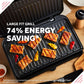 George Foreman Large Electric Fit Grill [Non stick, Healthy, Griddle, Toastie, Hot plate, Panini, BBQ, Energy saving, Vertical storage, Easy clean, Drip tray, Ready to cook light] Black, 2400W 25820