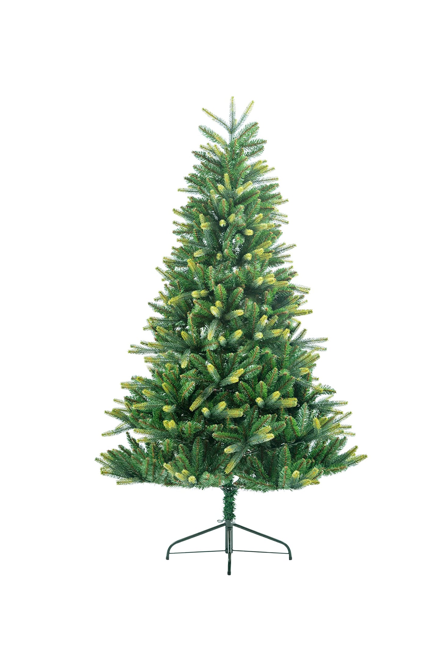 SHATCHI 6ft Virginia Spruce Green Artificial Christmas Tree with 1034 Tips and Metal Stand Hinged Branches Xmas Holiday Festive Home Decorations, PVC