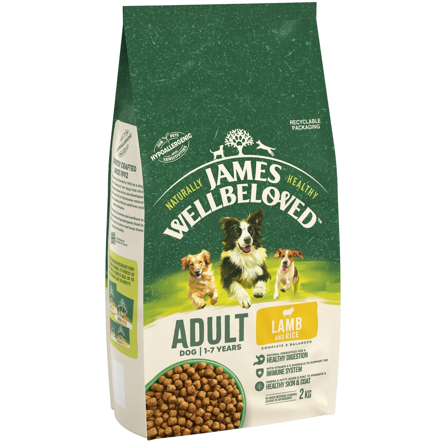 James Wellbeloved Adult Lamb & Rice 2 kg Bag, Hypoallergenic Dry Dog Food