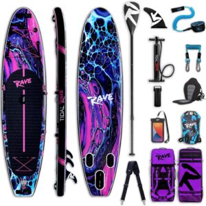 Tidal Rave Inflatable Stand Up Paddle SUP Board 10'6ft with Accessories