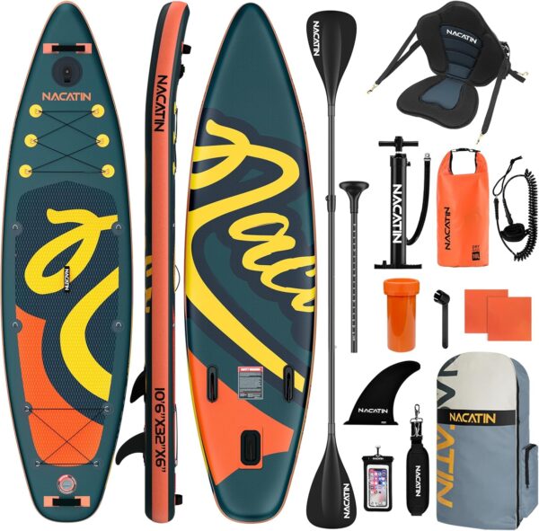 Nacatin 10'6" Inflatable Stand Up Paddle Board with Kayak Conversion Kit
