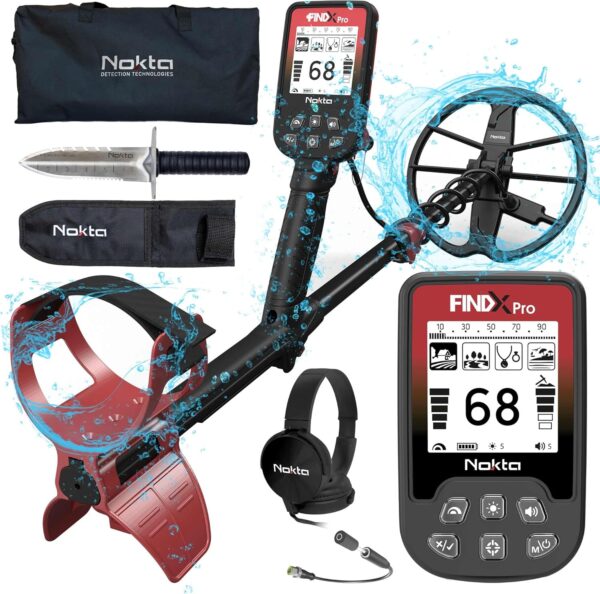 Nokta FINDX PRO Metal Detector for Adults, Professional Fully Waterproof Metal Detector